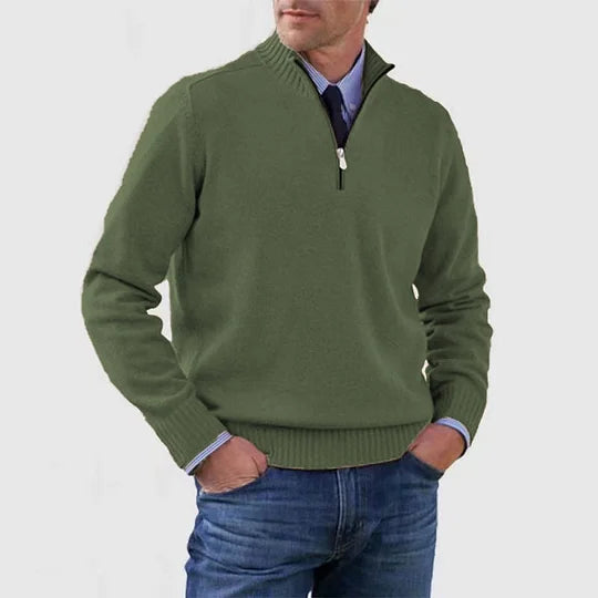 Sevanno | Elegantní pánský svetr s polovičním zipem