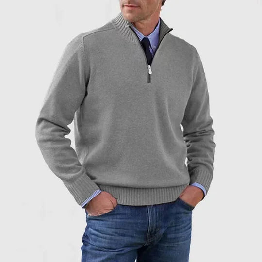 Sevanno | Elegantní pánský svetr s polovičním zipem