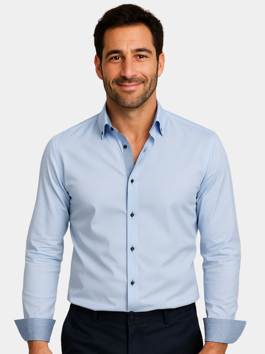 Alberto | Camisa leve e elegante com detalhes contrastantes