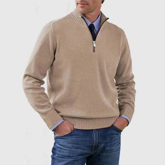 Sevanno | Elegantní pánský svetr s polovičním zipem
