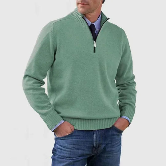 Sevanno | Elegantní pánský svetr s polovičním zipem