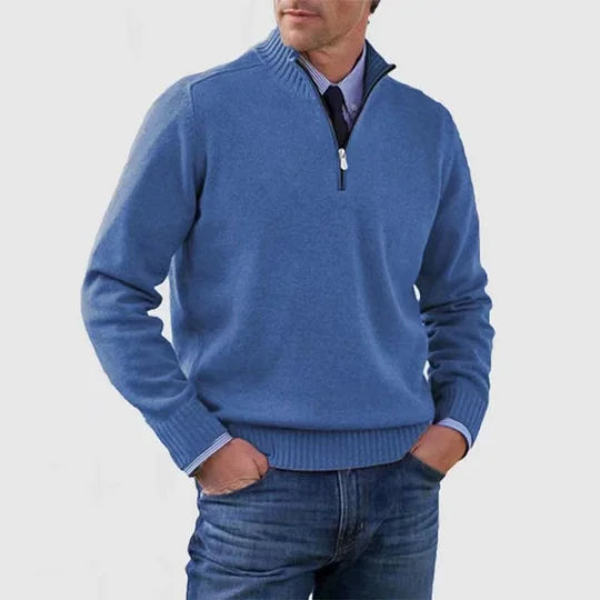 Sevanno | Elegantní pánský svetr s polovičním zipem