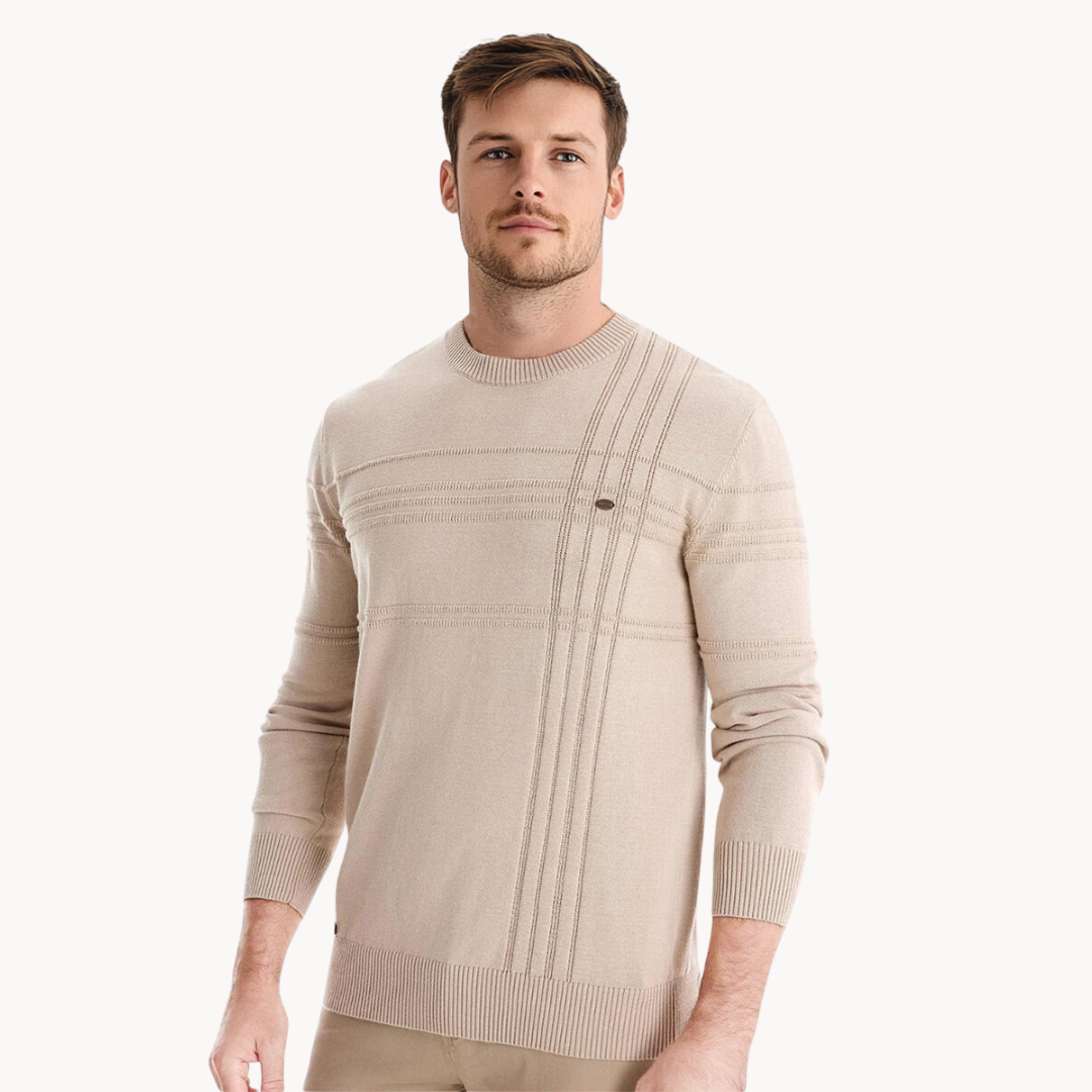 Sevanno | Camisola elegante para homem com padrão aos quadrados