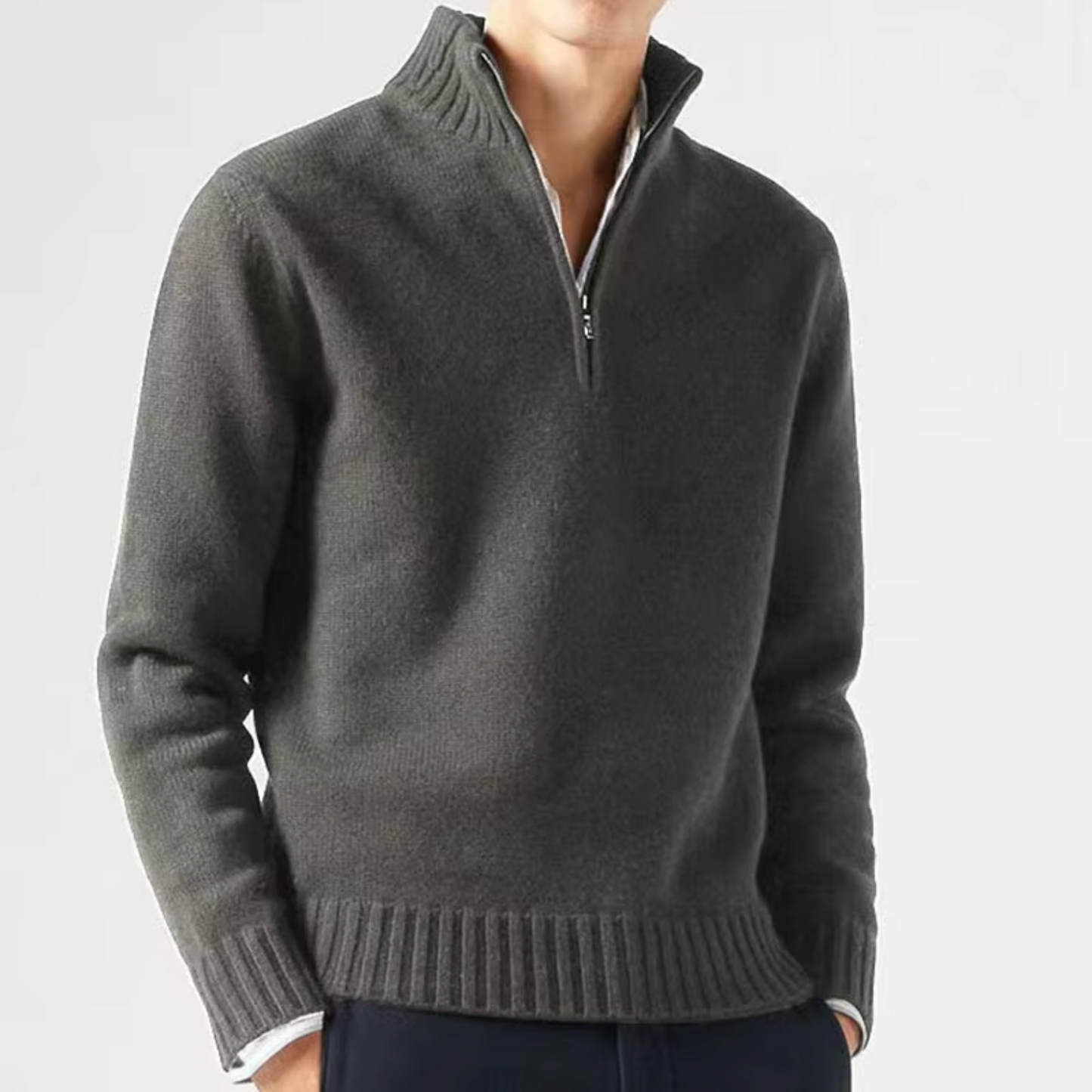 Sevanno | Col roulé zippé en laine pour homme