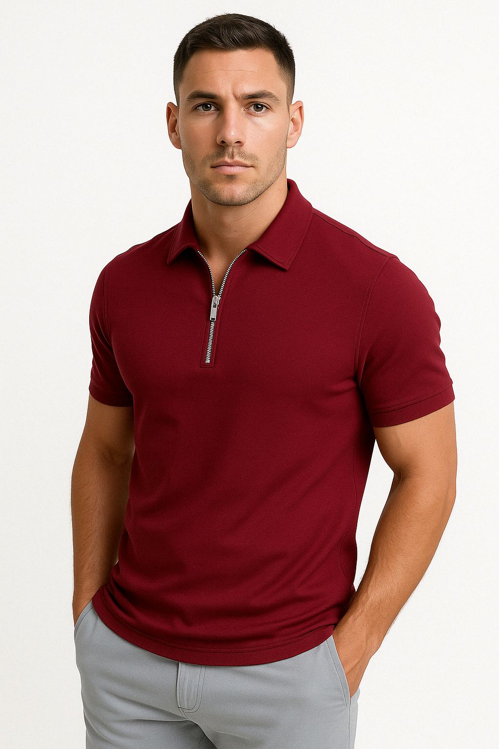 Gregorio | Modern Half-Zip Polo