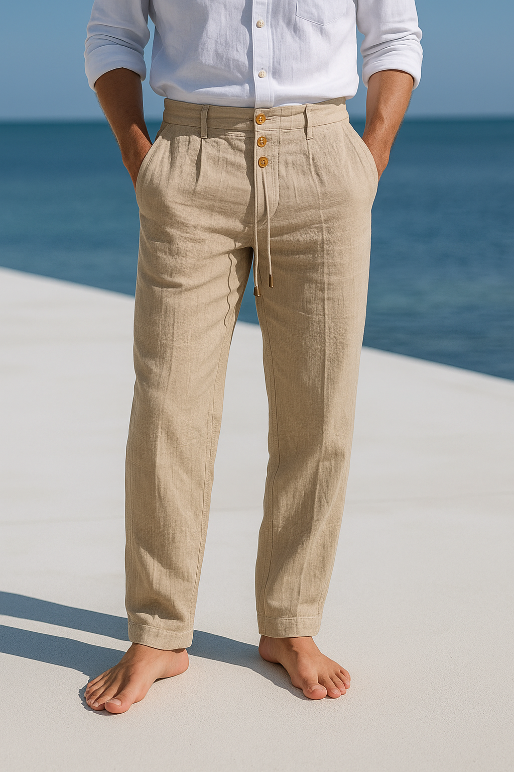Matteo | Pantalones ligeros de lino para el verano