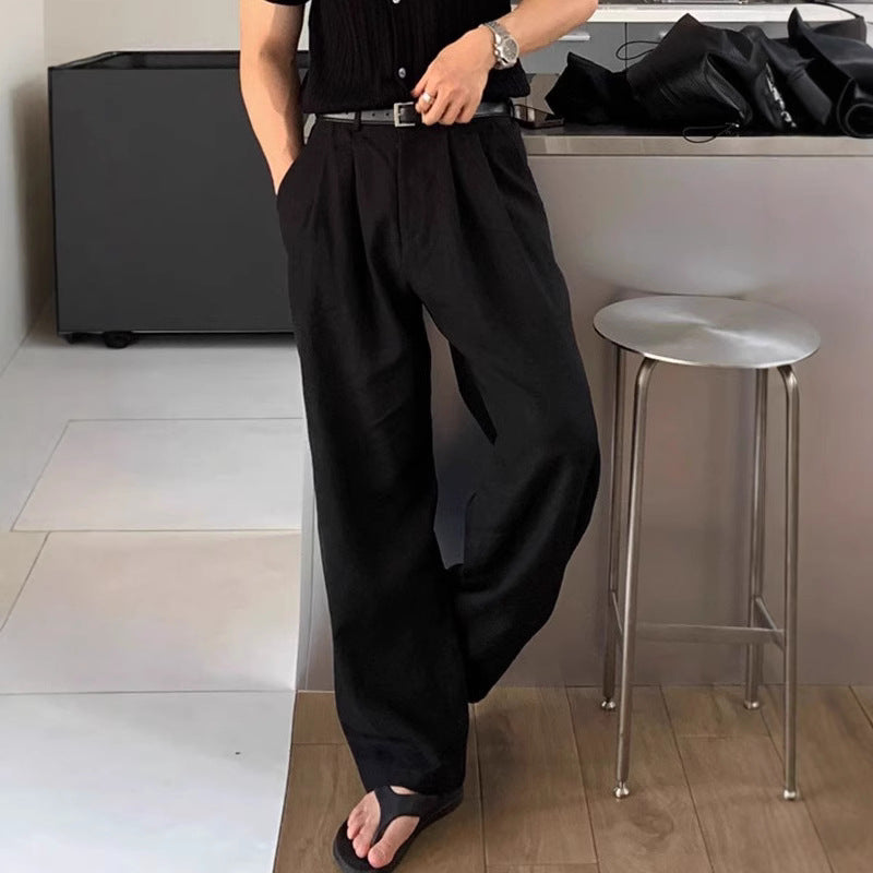Louis | Pantaloni largi din in