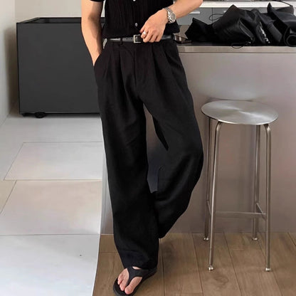 Louis | Pantaloni largi din in