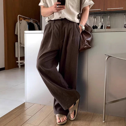 Louis | Pantaloni largi din in