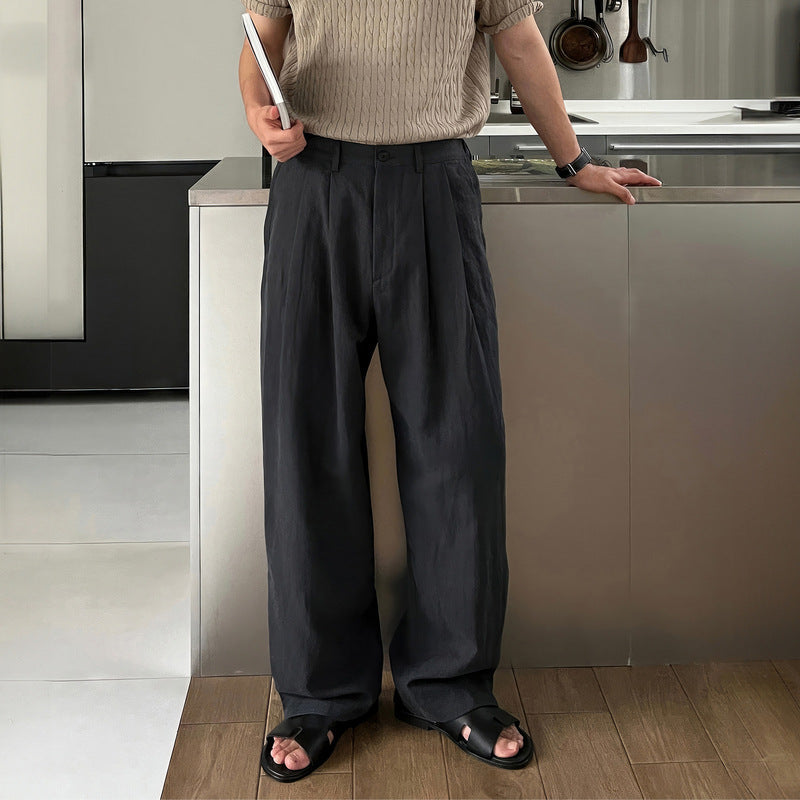 Louis | Pantaloni largi din in