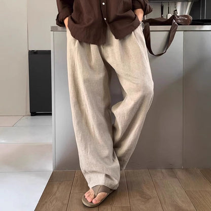 Louis | Pantaloni largi din in