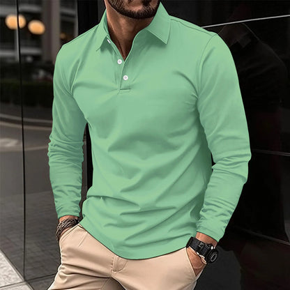 Sevanno | Klassisk langærmet poloshirt til mænd
