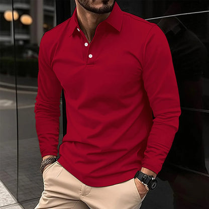 Sevanno | Klassisk langærmet poloshirt til mænd