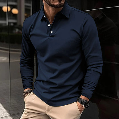 Sevanno | Klassisk langærmet poloshirt til mænd