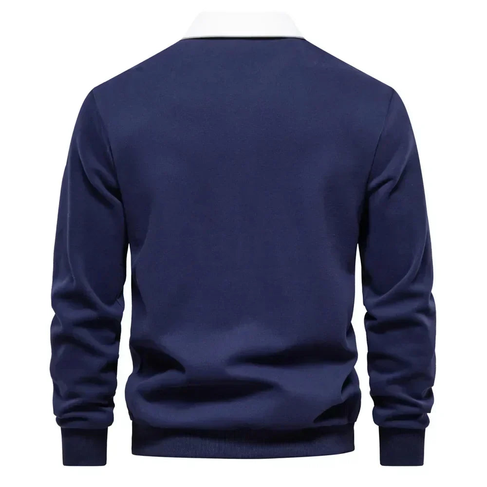 Sevanno | Pulover polo cu contraste rafinate