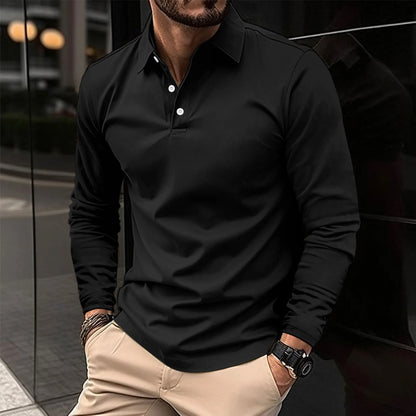 Sevanno | Klassisk langærmet poloshirt til mænd