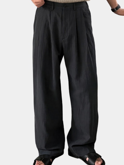 Louis | Pantaloni largi din in