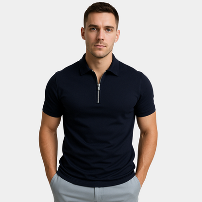 Gregorio | Modern Half-Zip Polo